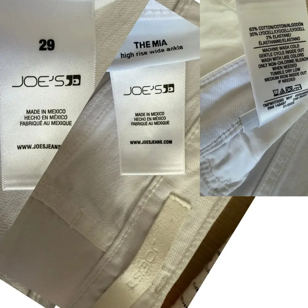 Joes Jeans The Mia High Rise Wide Leg Jeans Womens 29 White 28 Inseam Preowned